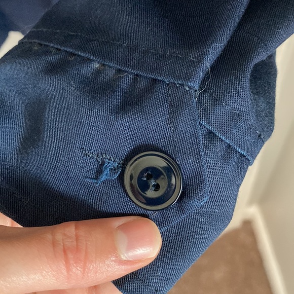 Vintage Retro Navy Blue Machinist's Jacket Large Pockets Size L Maybe 1960s - Picture 4 of 7
